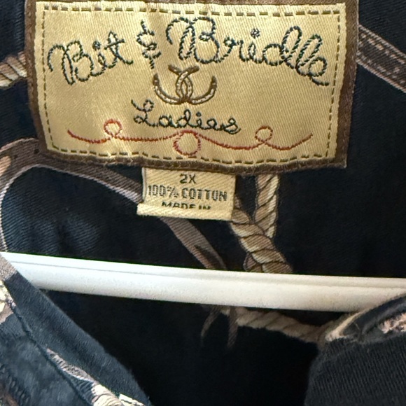 Bit & Bridle Black and Brown Equestrian Shirt - Picture 3 of 4